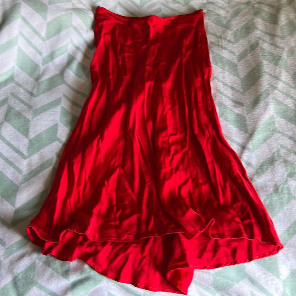 Satin midi skirt